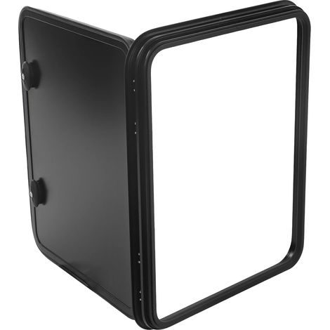 Puerta de carga para autocaravana, dimensiones 76 x 61 cm, material de aleación de aluminio, forma rectangular, peso 3,1 kg, estilo moderno. (1/5)