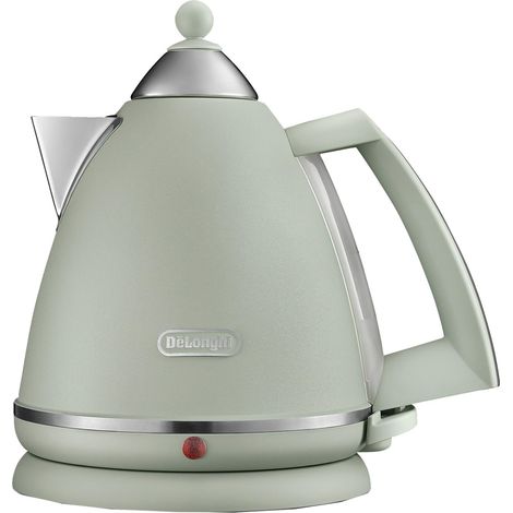Delonghi Cordless Jug Kettle Argento, 1.7L , None Slip Feet, Boil Dry Protection, Green