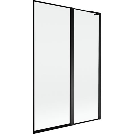 Mexen Mist L paroi de baignoire 2 volets droit 120 x 150 cm, cadre noir, noir - 8A9L-120-011-70-70-P (1/5)