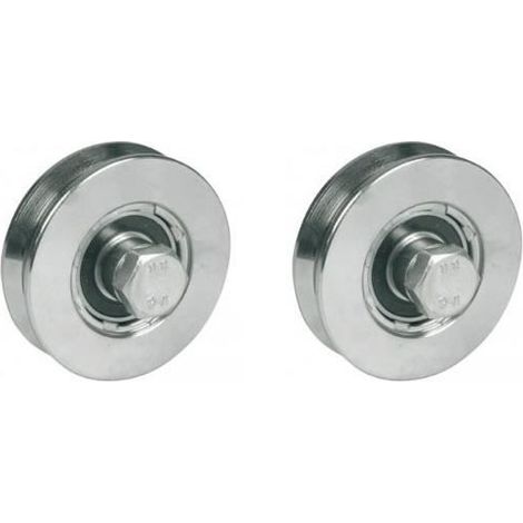 Ruote per cancello scorrevole - Acciaio - 100 mm - 2 cuscinetti a sfera - Carico 150 kg - Set di 4