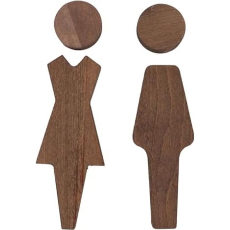2x Panneaux de porte en bois pour hommes et femmes - Idéal pour portes et murs de salle de bain (1/5)
