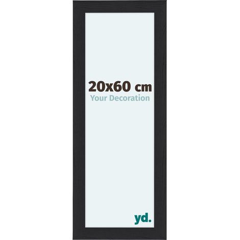 yd. - Cadre photo 20x60 - Noir Grain de Bois - MDF - Como (1/5)