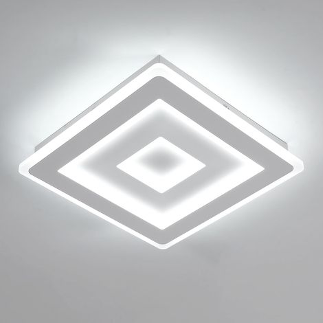 Plafonnier LED Carré Moderne, 36W 28cm Lampe de Plafond LED, Blanc Luminaire Plafonnier Intérieur pour Chambre à Coucher, Salon, Couloir, Lumière Blanche Froide 6500K (1/5)