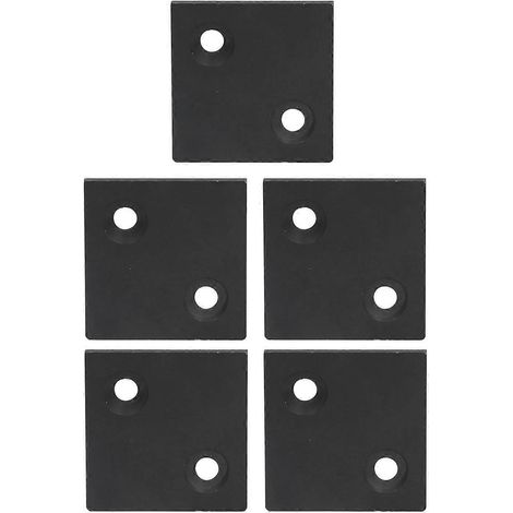 5 Stück Profilendkappen mit Doppelschlitzen, Abdeckplatte aus Aluminiumlegierung zur Befestigung von Industrieprofilen, Schwarz