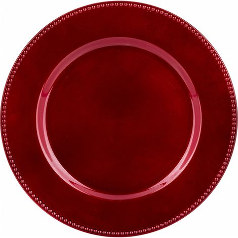 Support d'assiette, sous-assiette, 2 x 33 x 33, rouge (1/2)