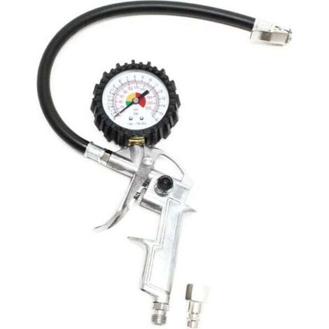 Pistolet de gonflage avec manomètre 0-16 bar pour pneus de voiture et de moto (1/4)