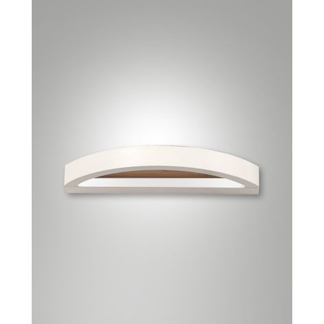 CORDOBA APPLIQUE BIANCA A LED 3000K - 12W - 1300 lm L.29,5CM IN METALLO E LEGNO