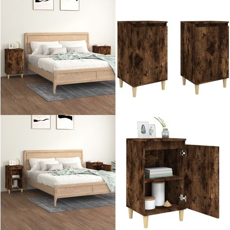 Tables de chevet 2 pcs chêne fumé 40x35x70 cm bois d'ingénierie - Table De Chevet - Meuble De Chambre - Commode - Armoire Latérale - Mobilier Moderne - Home & Living