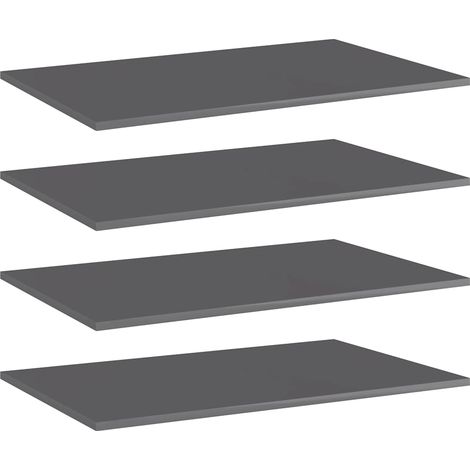 vidaXL Estante estantería 4 uds contrachapada gris brillo 80x50x1,5 cm (1/5)