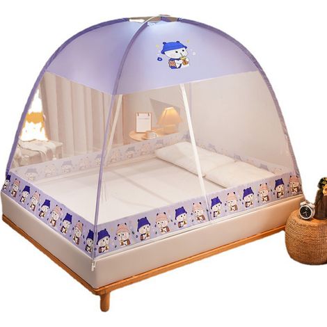 1 Moustiquaire lit, fermeture éclair, double porte, fond inclus, pour dortoir, chambre enfant (1/5)