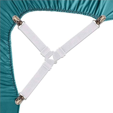 sangles Pour Draps De Lit 4 Pices Attache Drap Housse Triangle Attache Matelas Lastique Tendeur De Draps Rglable Bretelles Sangle Pour Matelas (1/3)