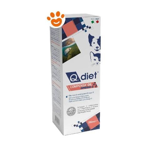 Q. Diet Dog & Cat Compensa Oil Omega 3 - Confezione 250 Gr -