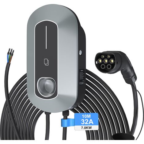 YODOLLA 7kW Wall Mounted EV Charger, 32A Single Phase Mode 3 Type 2 Tethered Charging Station (1/5)