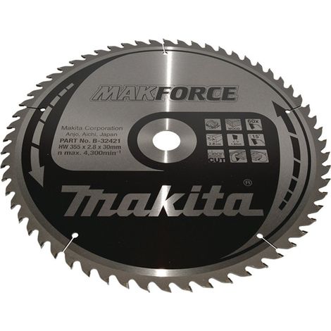 Makita Kreissägeblatt MAKFORCE 355/30 mm, 60 Zähne, 1,8 mm, Holz (1/2)
