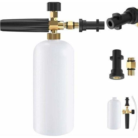 Haute Pression à Mousse Lance à Mousse de Neige, Réglable Canon a Mousse Compatible avec Karcher Série K2/K3/K4/K5/K6/K7 Nettoyeur pour Voiture Moto 1L Bouteille,