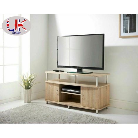 2 Door Wide TV Unit With 4 Shelves TV Stand With 2 Storage Cupboards