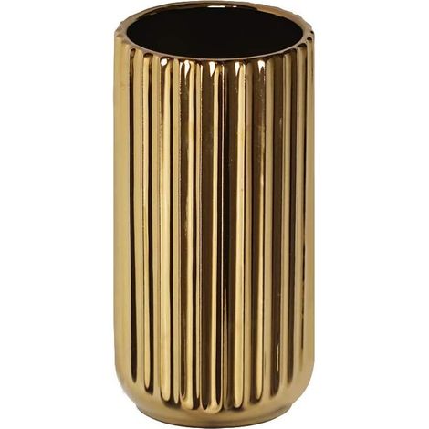 Vase doré de 18 cm, vase en céramique, vase à fleurs décoratif (1/5)
