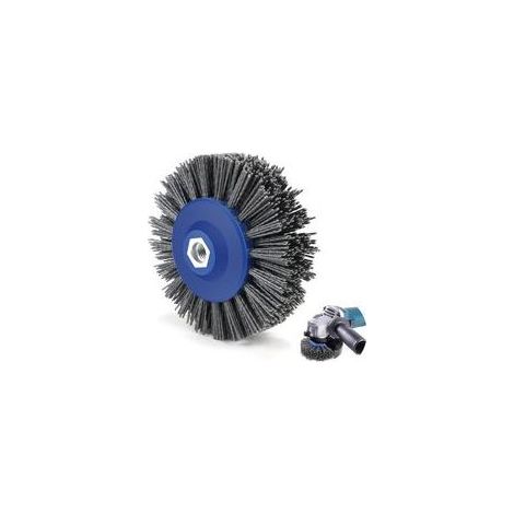 Brosse Abrasive Nylon Ø140mm pour Meuleuse, Fil de 1,6mm, Idéale pour Polissage et Satinage Métal avec Structure Renforcée (1/5)