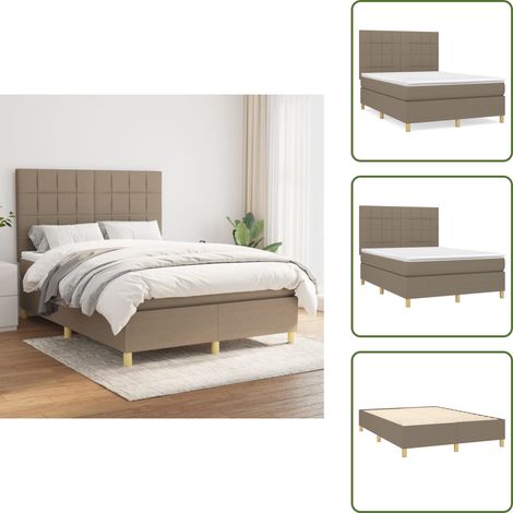 Boxspringbett mit Matratze Taupe 140x200 cm Stoff - Boxspringbett - Doppelbett - Bettenrahmen - Schlafsystem - Tapete (1/5)