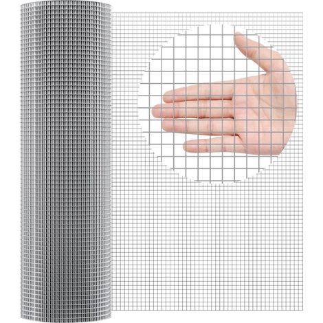 Grillage maille 13 mm 91 x 3050 cm 19G, galvanisé à chaud, filet de poulet, jardin et rongeurs, pour cages lapins (1/5)