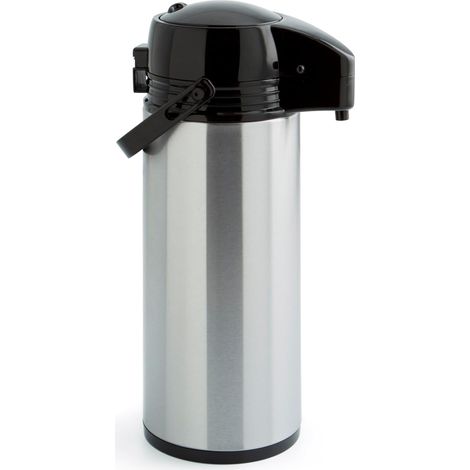 1 Récipient isotherme, double paroi acier inoxydable, bouton doseur, 1,9 l, pour café ou consommé