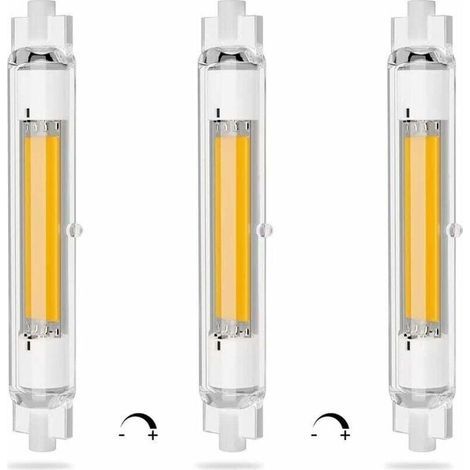 R7S LED 118 mm, dimmbar, 20 W, energiesparende COB-LED-Lampe. Entspricht einer J118 mm 200-W-Halogenlampe, warmweiß (3000 K), flimmerfrei, 2000 lm, 360° Abstrahlwinkel, Farbwiedergabeindex (CRI) 90Ra, (1/5)