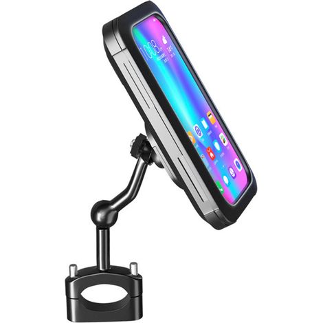 Support Téléphone Vélo Étanche - Support Mobile pour Guidon VTT Moto - Rotation 360° - Compatible Smartphones Jusqu’à 7 Pouces (1/5)