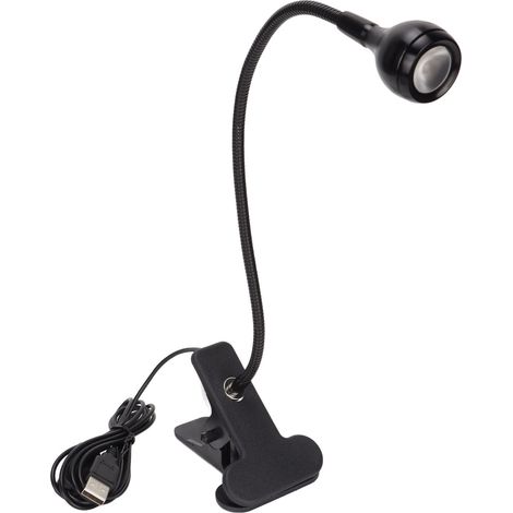 Lampe UV 3W à colle polymérisable, flexible en alliage d'aluminium et ABS, lumière LED avec clip et interrupteur, lampe ultraviolette USB à cou réglable. (1/5)
