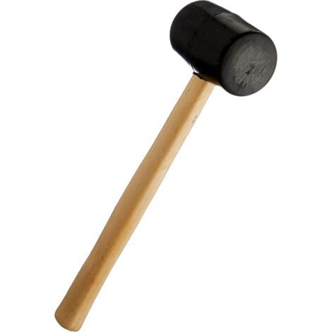 Maillet en caoutchouc avec manche en bois dur, 770 g