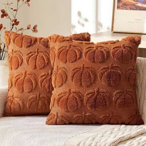 Housse coussin Citrouille 45×45 cm sans rembourrage – Housse automne moderne canapé, déco intérieure Halloween Thanksgiving (1/5)