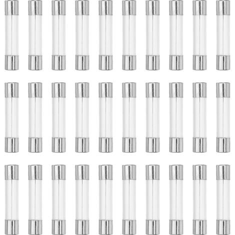 30pcs 8A Fusible en Verre à Soufflage Rapide 250V 6x30mm pour Voiture (1/5)