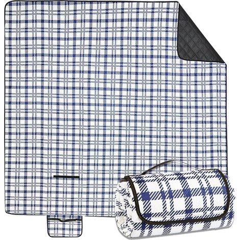 Couverture de pique-nique 200 x 200 cm – Couverture de plage XXL, imperméable et isolée, respirante et douce, tapis de pique-nique et tapis de plage pour camping, plage et pique-nique (1/5)