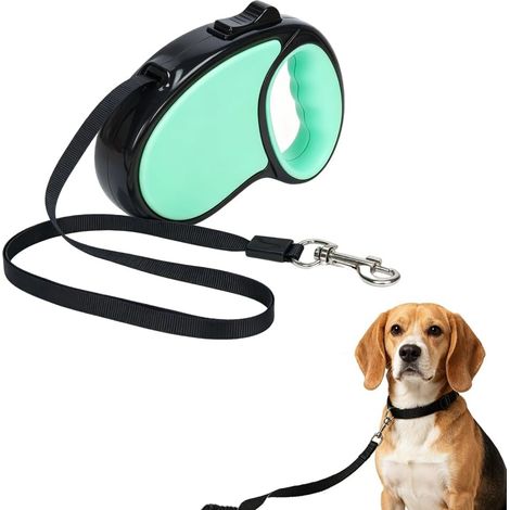 Retractable Dog Leash, Retractable Dog Leash 16 Feet with Non-Slip Handle, Tangle-Free Strong Nylon Tape, One-Handed Brake, Pause, Lock (1/5)
