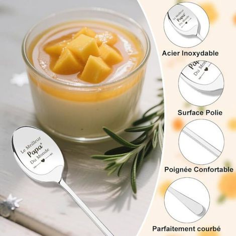 Cuillère À Café - Acier Inoxydable - Pour Fête Des Pères Et Anniversaire - 19,5 cm - Personnalisable - 1 Pièce (1/5)