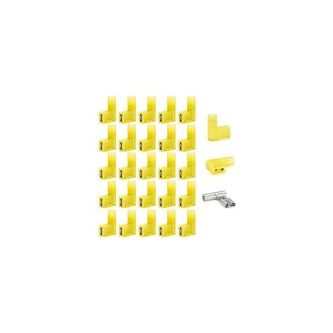 Packung mit 20 Nylon-isolierten 90°-Crimp-Buchsen (Typ F), vollisolierte Buchsen, gelb, 12–10 AWG (1/5)
