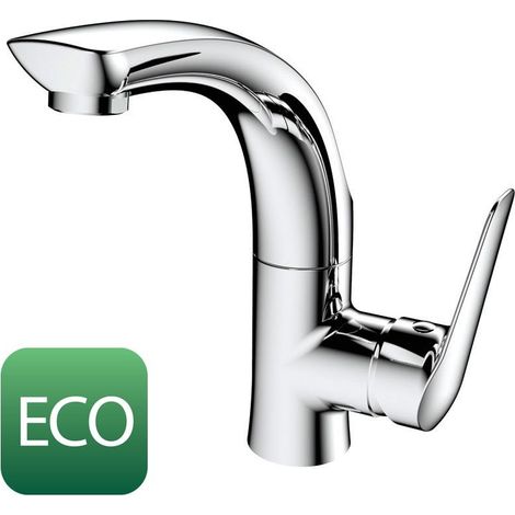 Mitigeur lavabo FLY avec bec orientable, sans vidage, cartouche mitigeuse ECO, chromé (1/5)