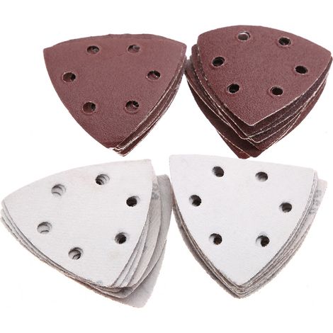Ensemble de 50 disques de papier abrasif triangulaires pour ponçage et polissage (1/5)