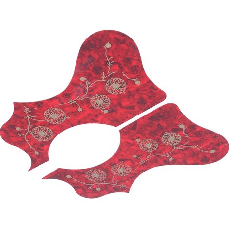 2 Pièces de Protection Guitare Acoustique Rouge - Pickguard en Plastique, Jeu de Plaques de Remplacement Accessoire (1/5)