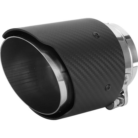 Tube d'échappement mat en fibre de carbone 80mm entrée 101mm sortie, embout droit argenté pour Mazda CX5 CX4