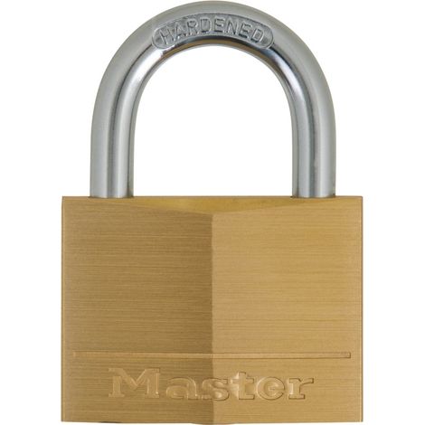 Master Lock – Cadenas à clé en laiton massif 50 mm – Anse acier cémenté 7 mm – Double verrouillage anti-effraction – 2 clés fournies - 150EURD