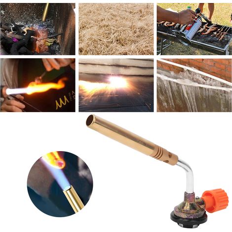 Tragbarer Gasbrenner mit einstellbarer manueller Zündung, inklusive 2 Schweißelektroden und Flussmittel (1300 °C). (1/5)