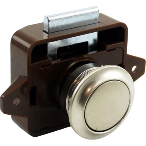 Serrure à bouton-poussoir en alliage de zinc for camping-car, camping-car, yacht, maison, tiroir, meubles, 1 pièce(Brown) (1/4)