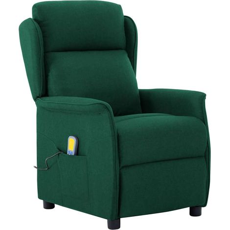 Massagesessel Dunkelgrün 93,5 x 67,5 x 101,5 cm Stoff