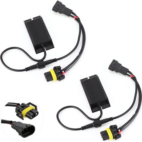 Paire Décodeur de Résistance pour Feux Auto 9006 Douille Haute Puissance Faible Chaleur 12V DC (1/5)