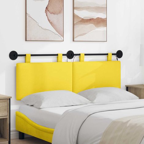 Cabecero colgante Con luz LED Amarillo Claro Tela de Pana