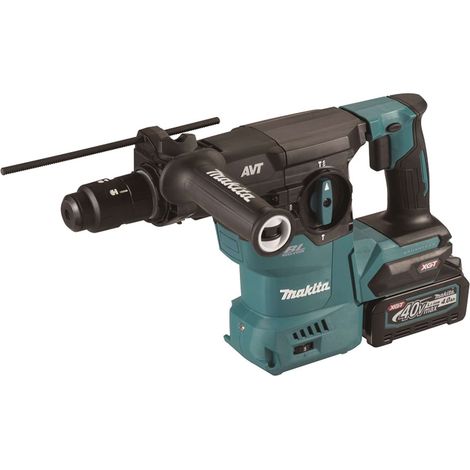 Makita - Martillo combinado a batería de 40V, con 2 baterías Li-ion XGT de 4,0 Ah y cargador HR009GM203 (1/3)