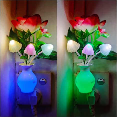 2er-Pack LED-Nachtlichter mit Sensor, farbwechselndes Nachtlicht