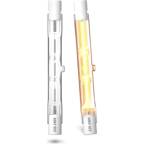 Ampoule Halogène R7s 78mm 48W 230V Blanc Chaud 2700K, Dimmable J78 R7S Linéaire Halogène T3 Ampoule de Type J pour Lampadaire Garage Paysagers, Lot de 2 (1/5)