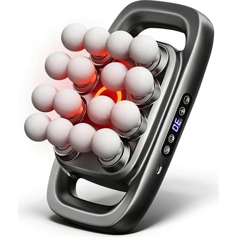 Pistolet de Massage à 16 Têtes, Silencieux Masseur Musculaire, 3 Modes 30 Intensités, Portable Appareil de Massage pour Dos, Cuisses, Épaules, Taille, Soulagement Douleur Musculaire Corporelle (1/5)