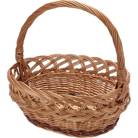 BOGATECO Petit Panier Osier Ajouré Décoratif Naturel 30x30x20 cm (1/5)